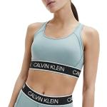Dámske Designer Športové podprsenky Calvin Klein modrej farby vo veľkosti XS so strednou podporou 