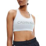 Dámske Designer Športové podprsenky Calvin Klein modrej farby vo veľkosti XS so strednou podporou 