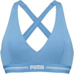 Dámske Športové podprsenky Puma modrej farby vo veľkosti XS vystužené 