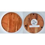 Dezertné taniere béžovej farby z dreva okrúhle s priemerom 22 cm 
