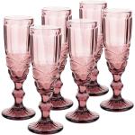 Poháre na šampanské Kondela ružovej farby vo vintage štýle zo skla vhodné do úmývačky riadu objem 150 ml 6 ks balenie 
