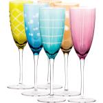 Poháre na šampanské Kondela viacfarebné zo skla objem 300 ml 6 ks balenie v zľave 