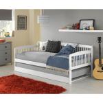 Detské postele Kondela bielej farby z dreva s nohami 