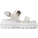 Dámske Kožené sandále Pollini bielej farby vo veľkosti 40 v zľave na leto 