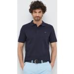 Pánske Designer Polo tričká Calvin Klein tmavo modrej farby s jednofarebným vzorom z bavlny vo veľkosti XXL 
