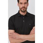 Pánske Polo tričká Tommy Hilfiger čiernej farby s jednofarebným vzorom z bavlny vo veľkosti XXXL v zľave 