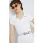 Dámske Polo tričká Tommy Hilfiger TOMMY JEANS bielej farby z bavlny vo veľkosti XS 
