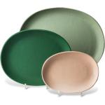 Servírovacie taniere zelenej farby z hliníka 