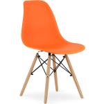 Jedálenské stoličky oranžovej farby v škandínávskom štýle z bukového dreva 