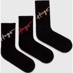 Dámske Ponožky HUGO čiernej farby v trblietavom štýle z bavlny 38 metalické 