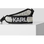 Dámske Designer Luxusné kabelky Karl Lagerfeld čiernej farby s prešívaným vzorom 