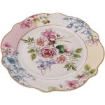 Dezertné taniere ružovej farby s kvetinovým vzorom z keramiky s motívom: Ruža 