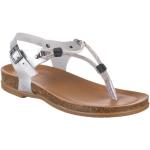 Dámske Kožené sandále Porronet striebornej farby vo veľkosti 41 metalické na leto 