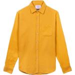 Pánske Flanelové košele horčicovej farby v kockovanom štýle z bavlny vo veľkosti XXL 