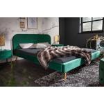 Jednolôžkové postele smaragdovej farby v retro štýle z kovu s nohami 