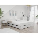 Dvojlôžkové postele bielej farby z masívu s úložným priestorom 