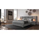 Čalúnené postele halmar oceľovo šedej farby v elegantnom štýle s prešívaným vzorom z kovu s nohami 