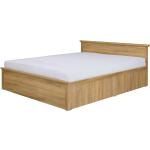 Jednolôžkové postele Kondela hnedej farby v provensálskom štýle z dubového dreva 