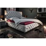 Dvojlôžkové postele tmavo šedej farby v elegantnom štýle zo zamatu 