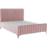 Doplnky k posteli Kondela ružovej farby s prešívaným vzorom zo zamatu s nohami v zľave 