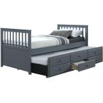 Detské postele Kondela sivej farby v modernom štýle z dubového dreva s úložným priestorom 