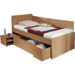 Jednolôžkové postele Kondela hnedej farby v modernom štýle z bukového dreva 