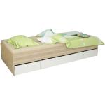 Jednolôžkové postele Kondela hnedej farby z dubového dreva s úložným priestorom 