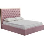 Jednolôžkové postele Kondela ružovej farby s prešívaným vzorom z ocele s úložným priestorom v zľave 