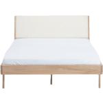Dvojlôžkové postele gazzda bielej farby v minimalistickom štýle z dubového dreva 