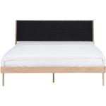 Dvojlôžkové postele gazzda čiernej farby v minimalistickom štýle z dubového dreva 