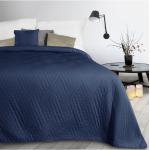 Prehozy na posteľ Eurofirany tmavo modrej farby v elegantnom štýle s prešívaným vzorom 