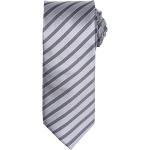 Pánske Kravaty tmavo šedej farby s pruhovaným vzorom z polyesteru metalické 