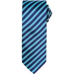Pánske Kravaty tmavo modrej farby s pruhovaným vzorom z polyesteru 