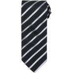 Pánske Kravaty čiernej farby v športovom štýle s pruhovaným vzorom z polyesteru metalické 