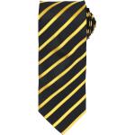Premier Workwear Pásikavá kravata Sports Stripe - Čierna / zlatá
