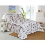 Prehozy na posteľ sivej farby s kvetinovým vzorom z polyesteru 240x220 