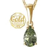 A-B Pendant Forest green with a drop-shaped vltavin in yellow gold jw-AUV1019Y