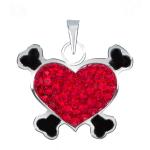 Strieborné prívesky Šperky eshop červenej farby zo striebra so zirkónom na Valentín 
