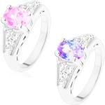 Prstene Šperky eshop svetlo fialovej farby v trblietavom štýle so zirkónom 48 