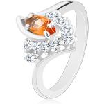 Prstene s kryštálmi Šperky eshop oranžovej farby so zirkónom 49 