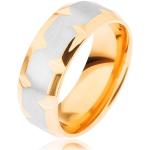 Strieborné prstene Šperky eshop zlatej farby zo striebra 67 lesklé 