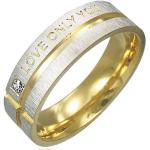 Prstene z chirurgickej ocele Šperky eshop zlatej farby z ocele so zirkónom 64 