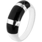 Strieborné prstene Šperky eshop čiernej farby zo striebra s ónyxom 51 lesklé 
