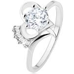 Strieborné prstene Šperky eshop striebornej farby v trblietavom štýle zo striebra so zirkónom 49 na Valentín 