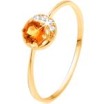Zlaté prstene Šperky eshop zlatej farby v trblietavom štýle zo zlata s citrínom 58 