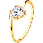 Dámske Zlaté prstene Šperky eshop zlatej farby zo zlata so zirkónom 49 na Valentín s rýdzosťou zlata 9 karátov 