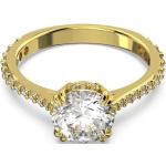 Dámske Zlaté prstene Swarovski zlatej farby so zirkónom 58 
