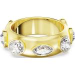 Dámske Zlaté prstene Swarovski zlatej farby z kryštálu so zirkónom 55 