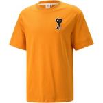 Tričká s krátkym rukávom Puma oranžovej farby v športovom štýle so zábavným motívom z bavlny v zľave 