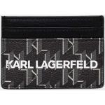 Pánske Designer Púzdra na karty Karl Lagerfeld čiernej farby z polyuretánu 